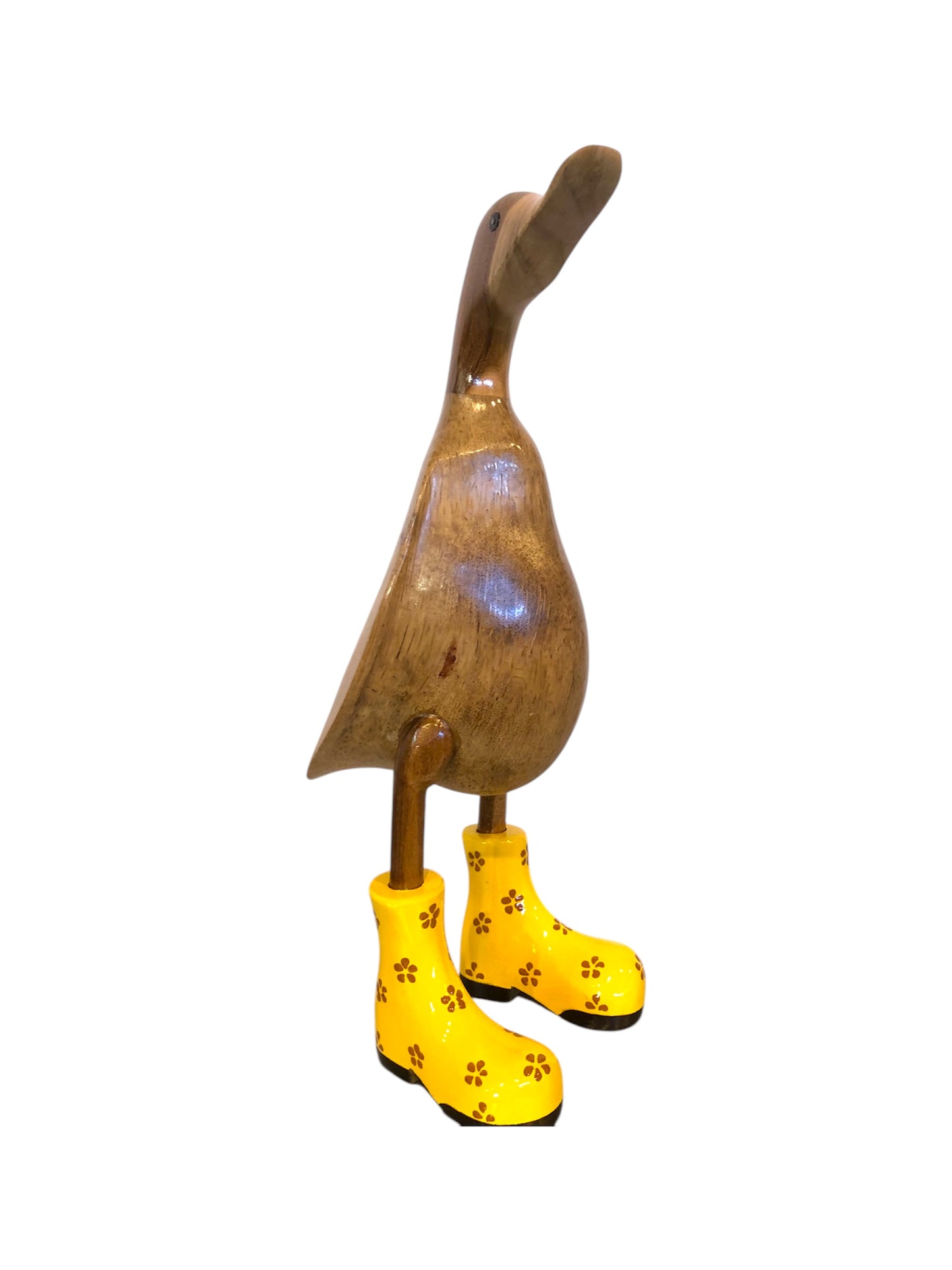 Papera in Legno con Stivali Gialli – Decorazione Artigianale Country per Casa