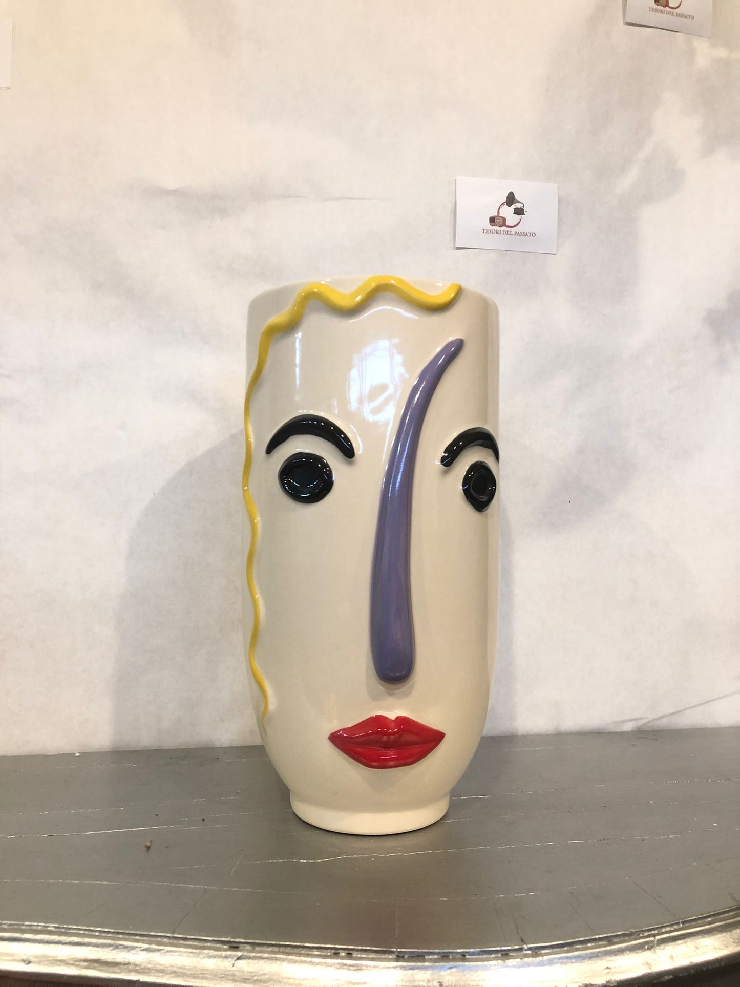 Vaso Volto Astratto in Ceramica – Design Stile Picasso Moderno Decorativo