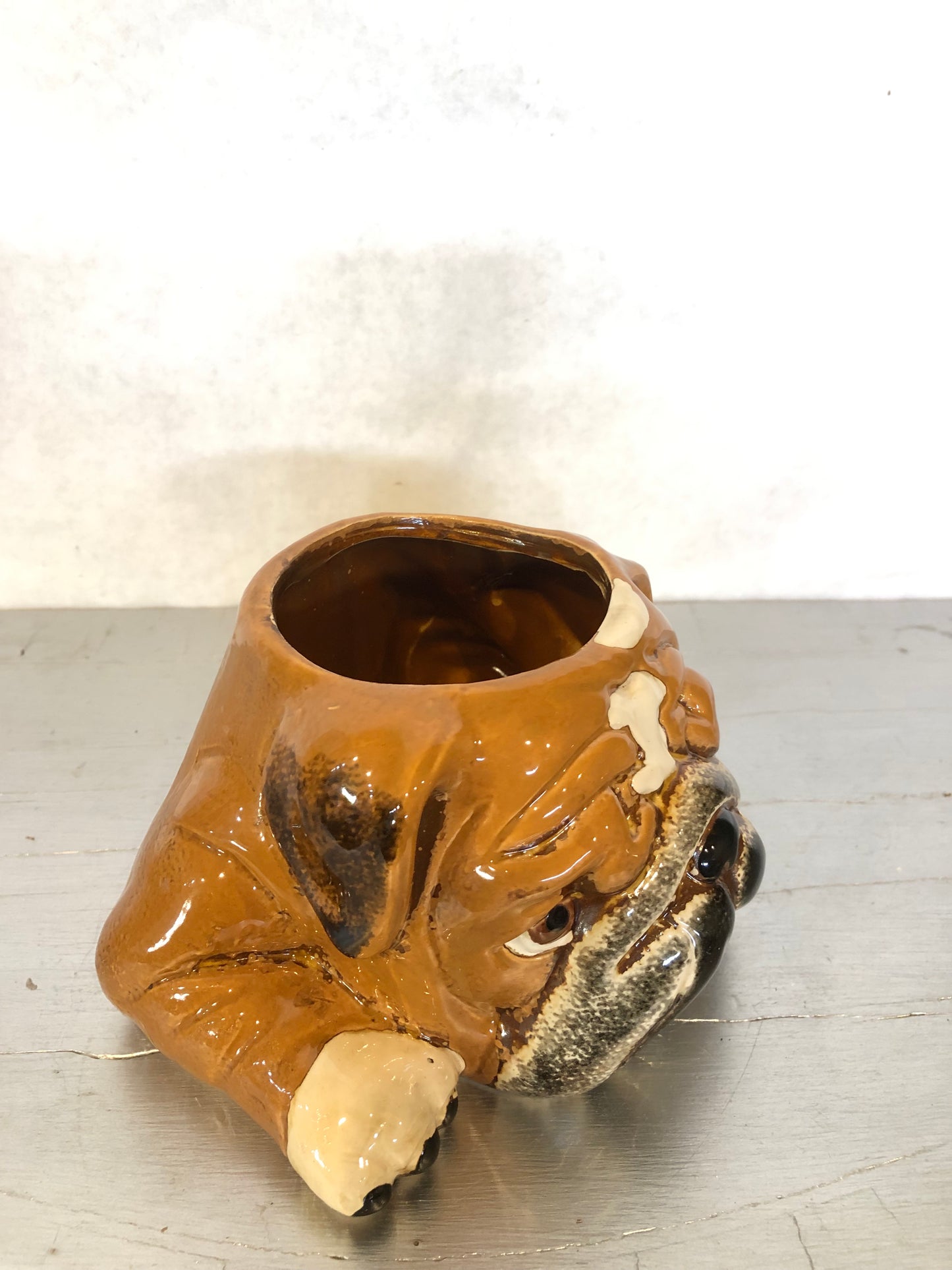 Vaso in Ceramica Bulldog – Porta Piantine Originale per Amanti dei Cani