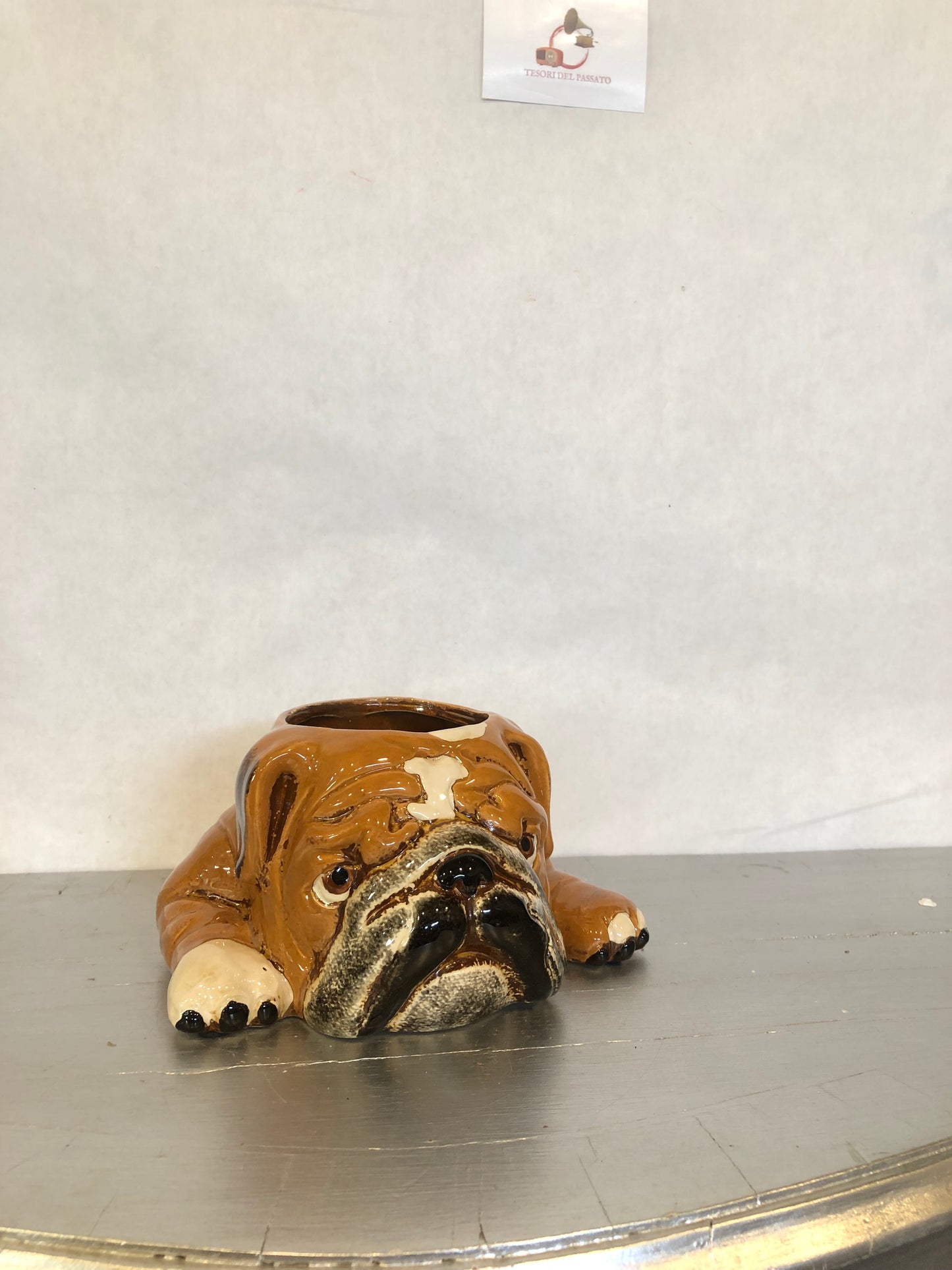 Vaso in Ceramica Bulldog – Porta Piantine Originale per Amanti dei Cani