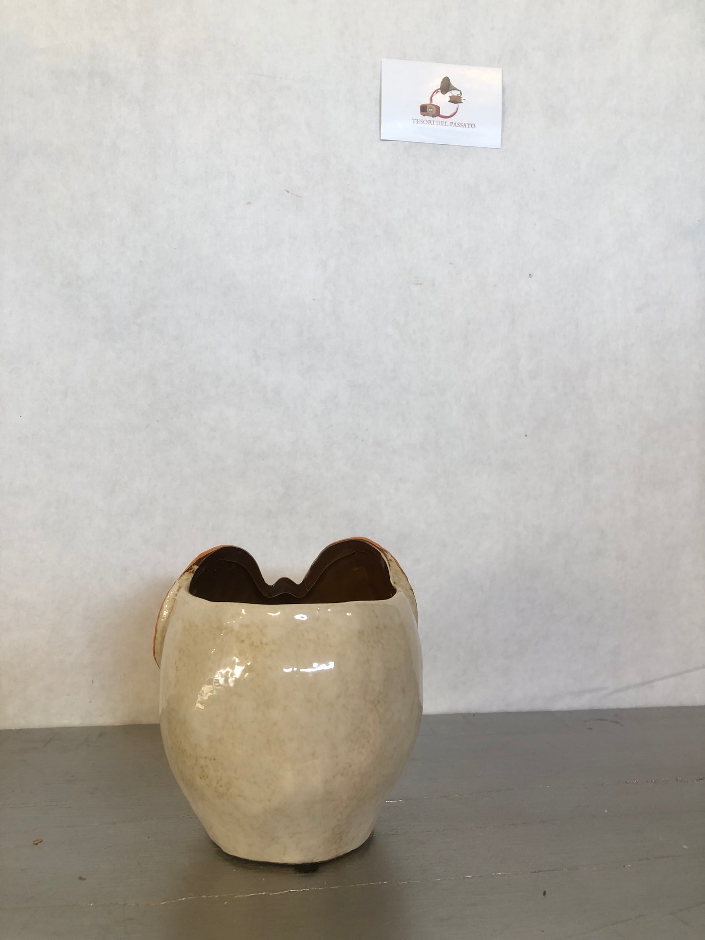 Vaso in Ceramica Gufo – Porta Piantine Decorativo con Occhi Grandi