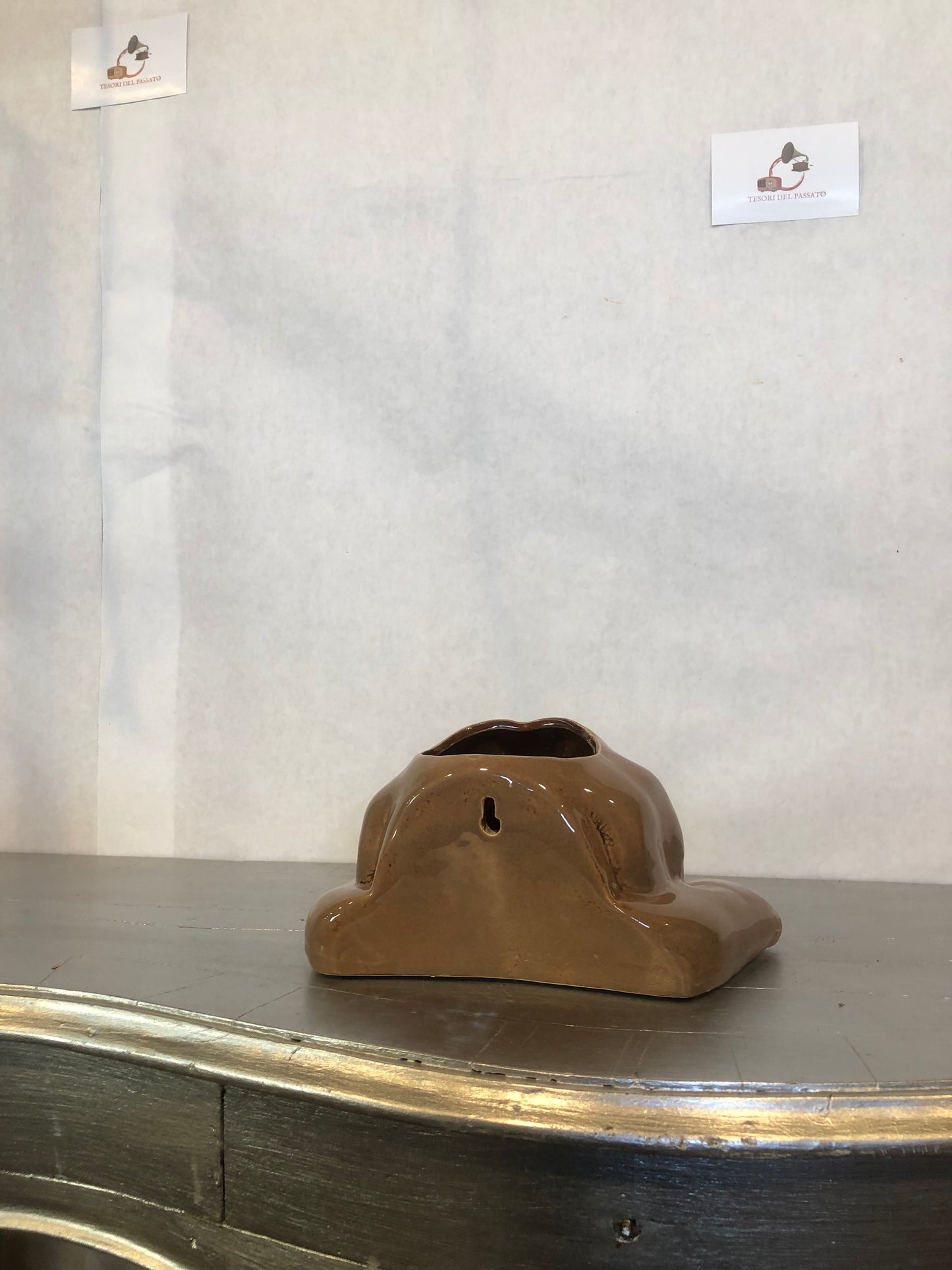 Vasetto Cane in Ceramica – Porta Piantine Decorativo Cucciolo Marrone