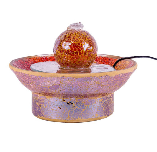 Fontana da Tavolo in Mosaico di Vetro con Sfera – Fontanella Zen Decorativa