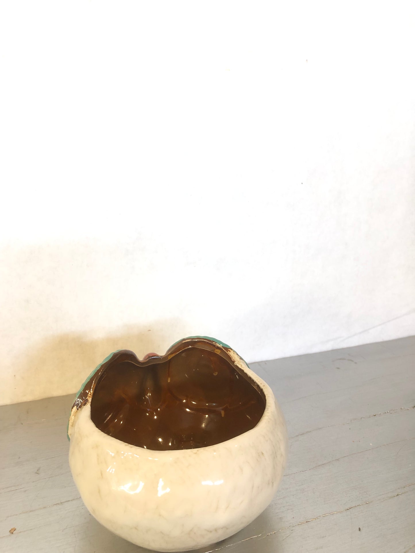 Vasetto Gufo in Ceramica – Porta Piantine Decorativo Verde e Giallo