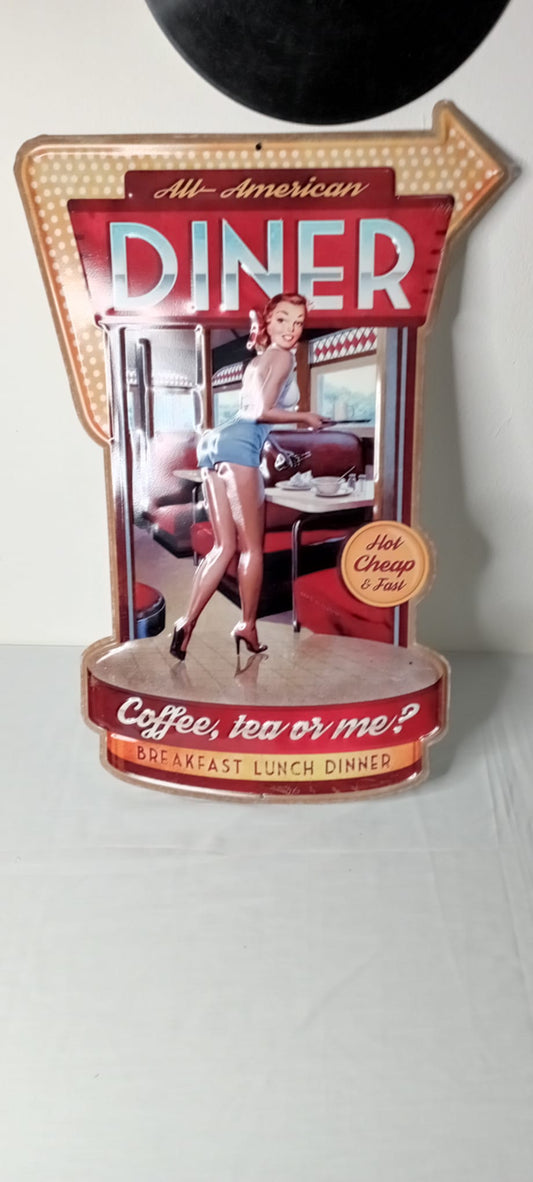 Insegna Vintage Americana DINER – Pin-Up Anni ’50 Stile USA Retro