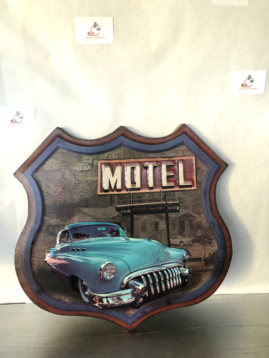 Insegna Vintage Motel – Auto d’Epoca Americana Route 66 Retrò