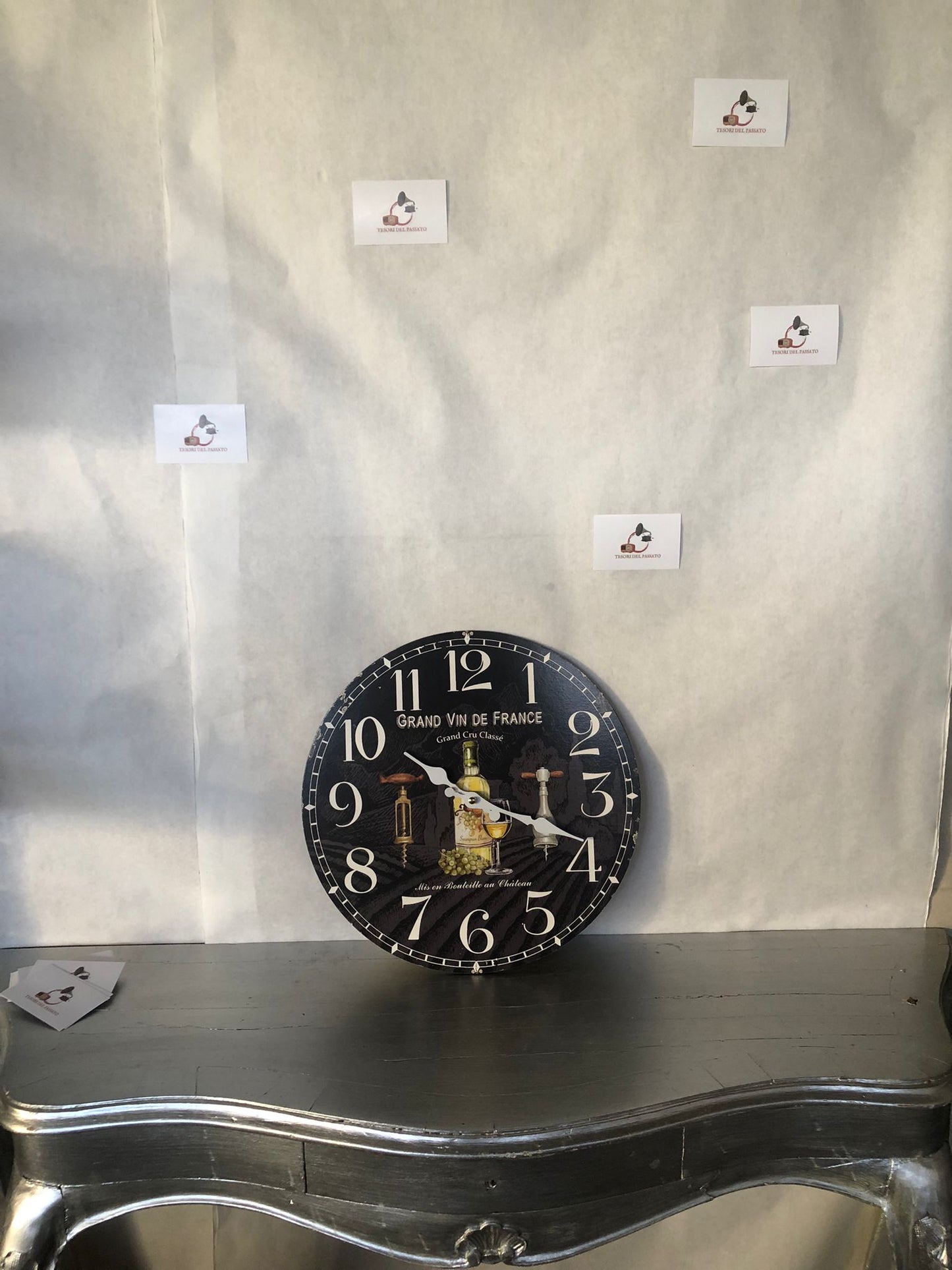 Orologio da parete vintage Grand Vin de France – Stile francese, cucina e soggiorno elegante