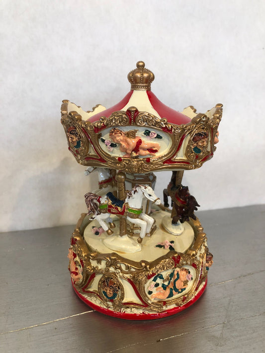Giostra carillon vintage con cavalli – Decorazione classica con angioletti