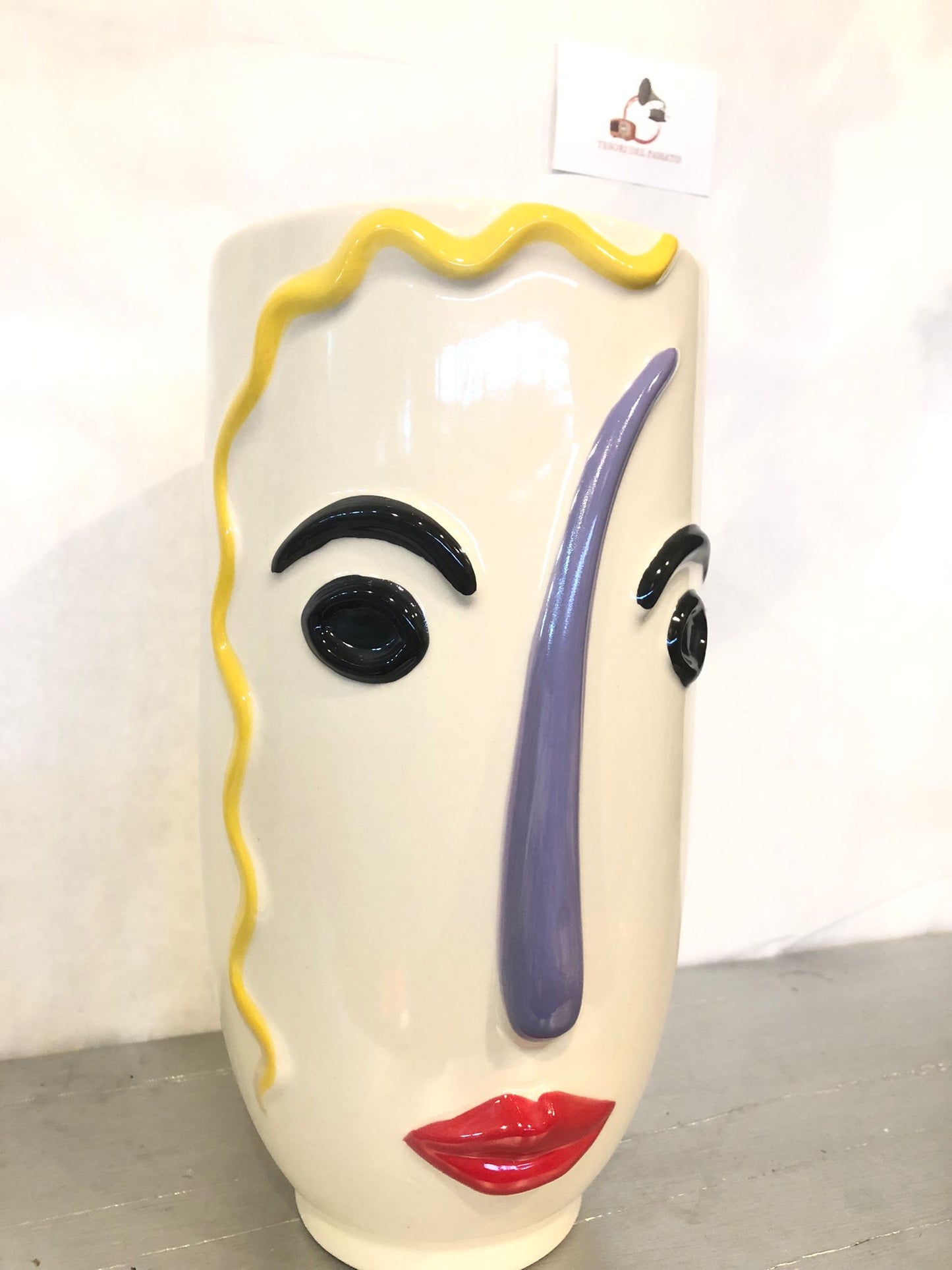 Vaso Volto Astratto in Ceramica – Design Stile Picasso Moderno Decorativo