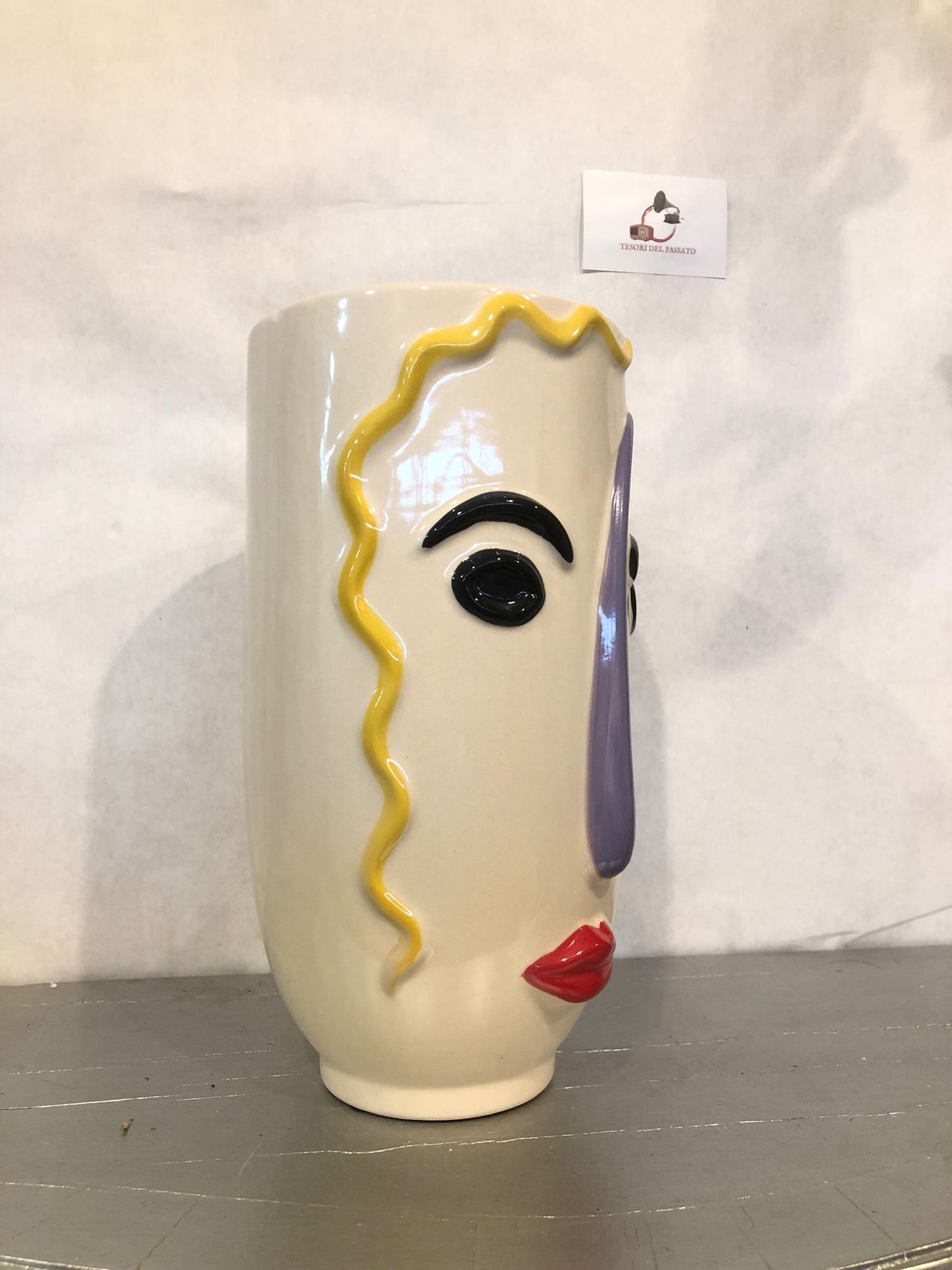 Vaso Volto Astratto in Ceramica – Design Stile Picasso Moderno Decorativo