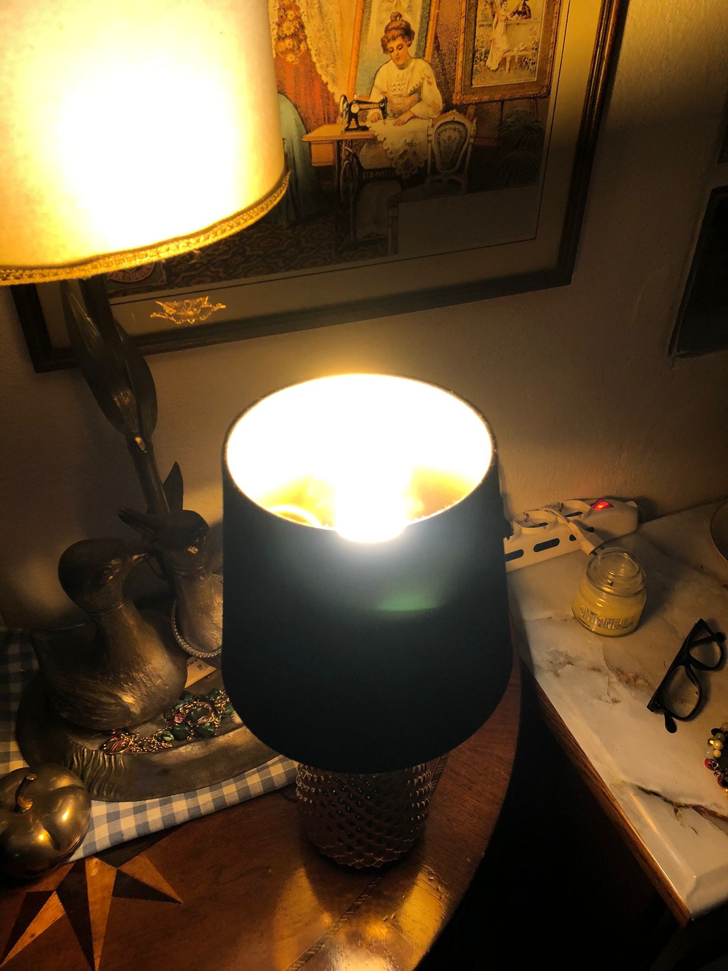 Lampada da Tavolo Ananas Nera Abat-Jour Design Moderno e Glamour