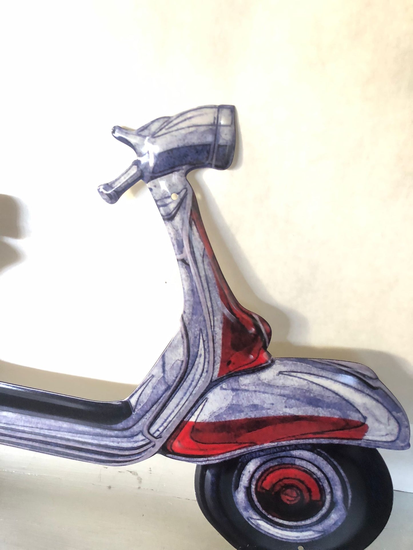 Targa Vespa Vintage in Metallo – Union Jack – Arredo Garage, Bar e Casa inglese