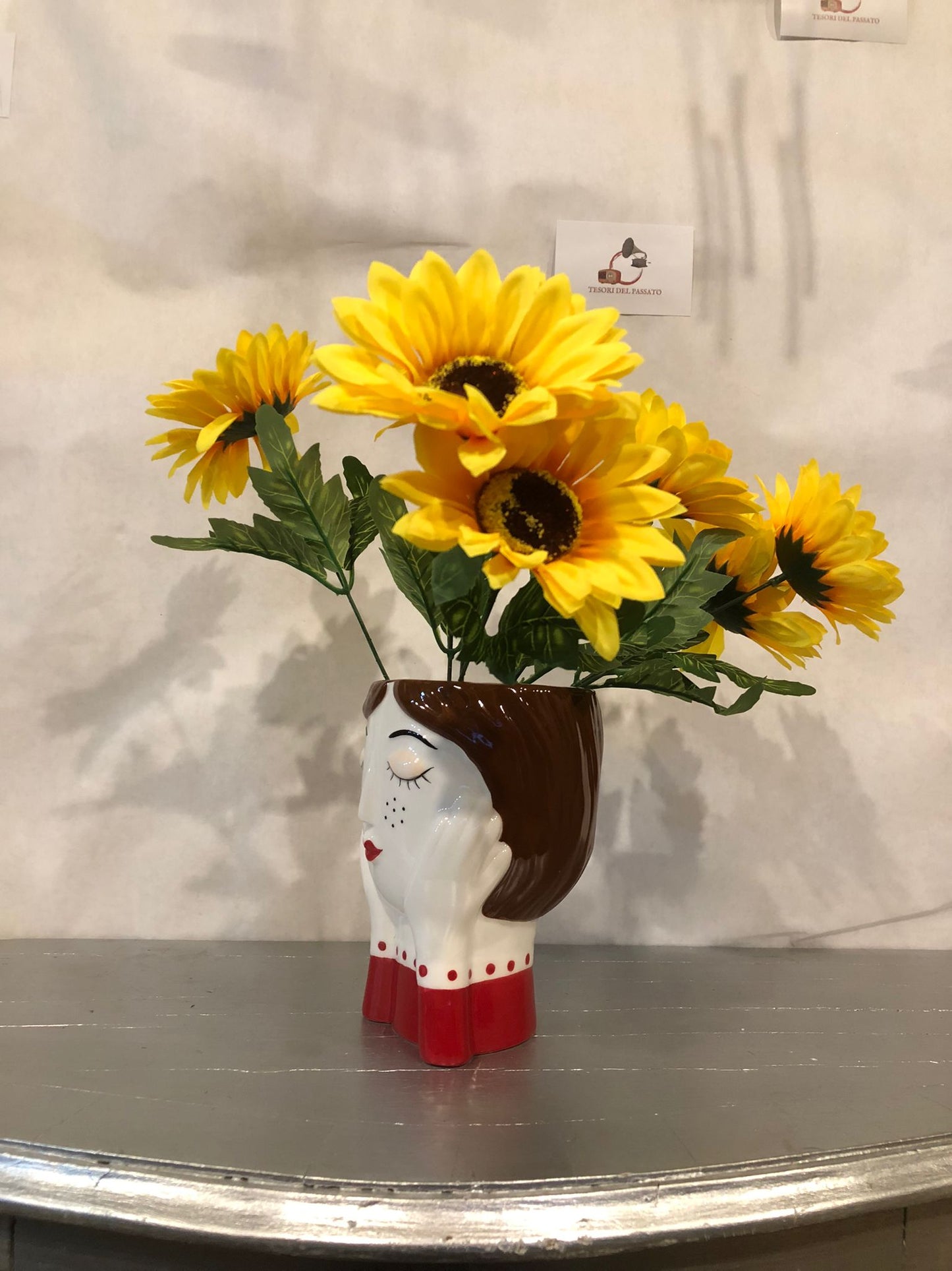 Vaso Volto Donna in Ceramica – Stile Moderno ed Elegante – Decorazione per Casa e Fiori