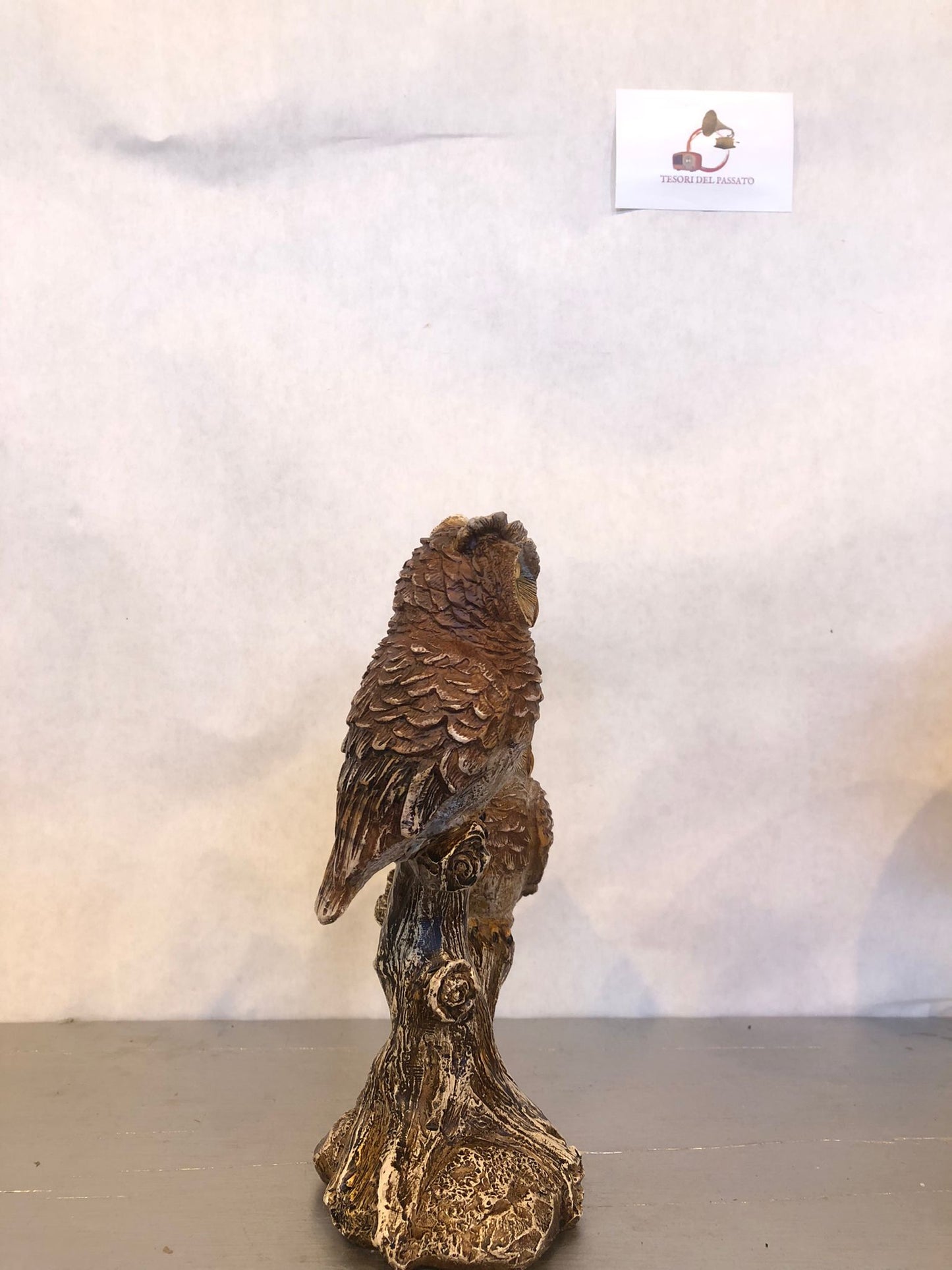 Statuetta Decorativa Gufi su Ramo – Soprammobile Gufo in Resina Realistica per Casa e Ufficio